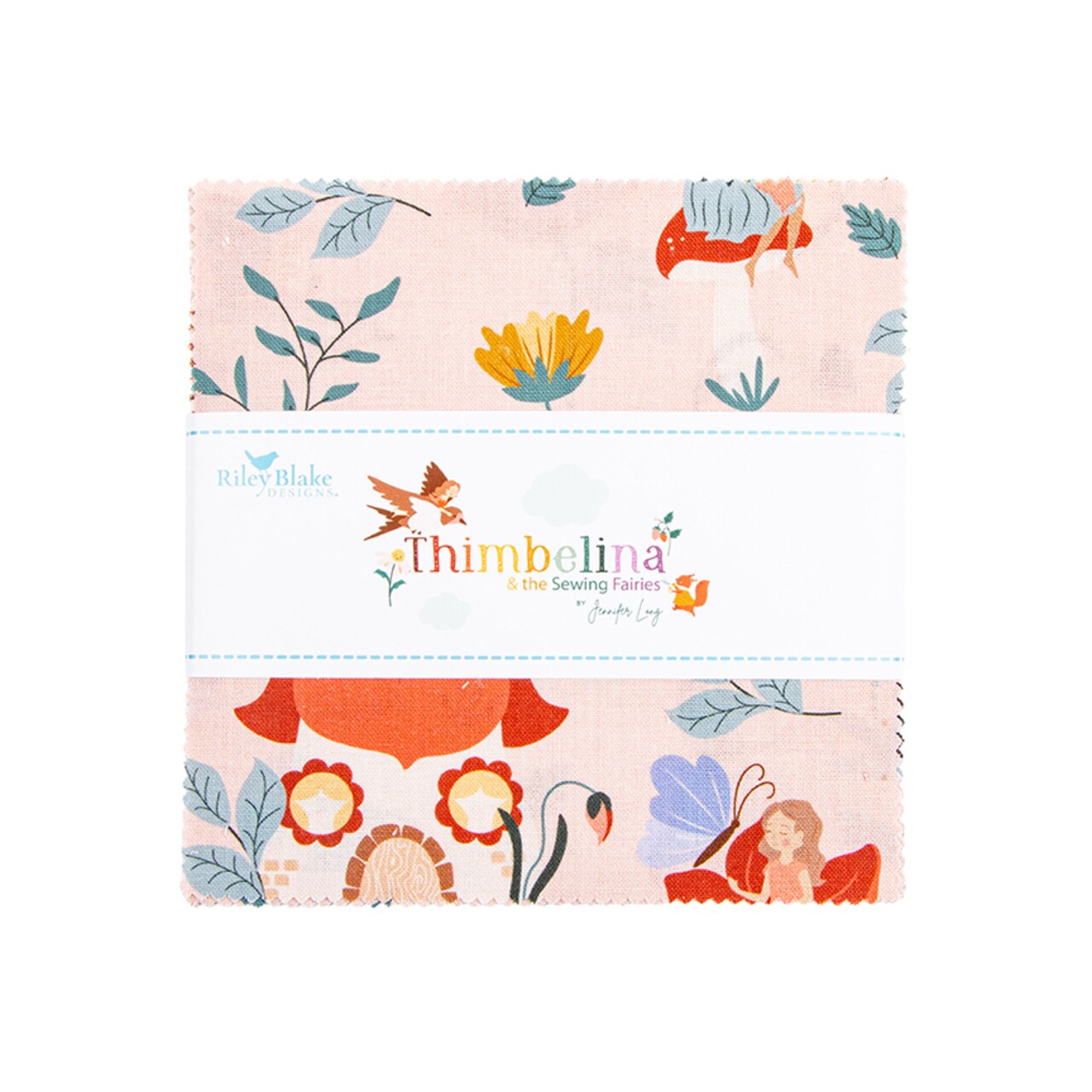 Thimbelina & the Sewing Fairies 5" Square Pack (Charm Pack / 5" Stacker) by Jennifer Long for Riley Blake (5-16860-42)